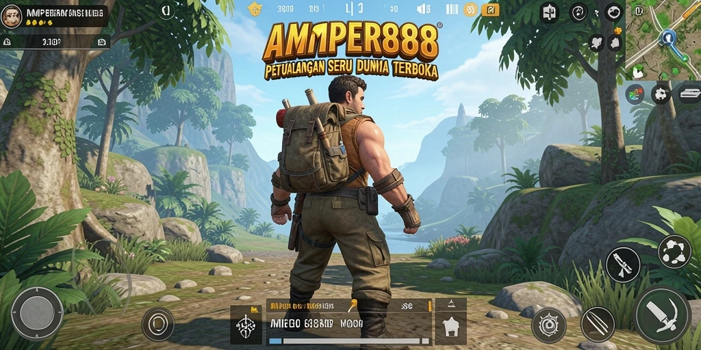 Gameplay AMPER88 yang menampilkan eksplorasi dunia terbuka yang luas.