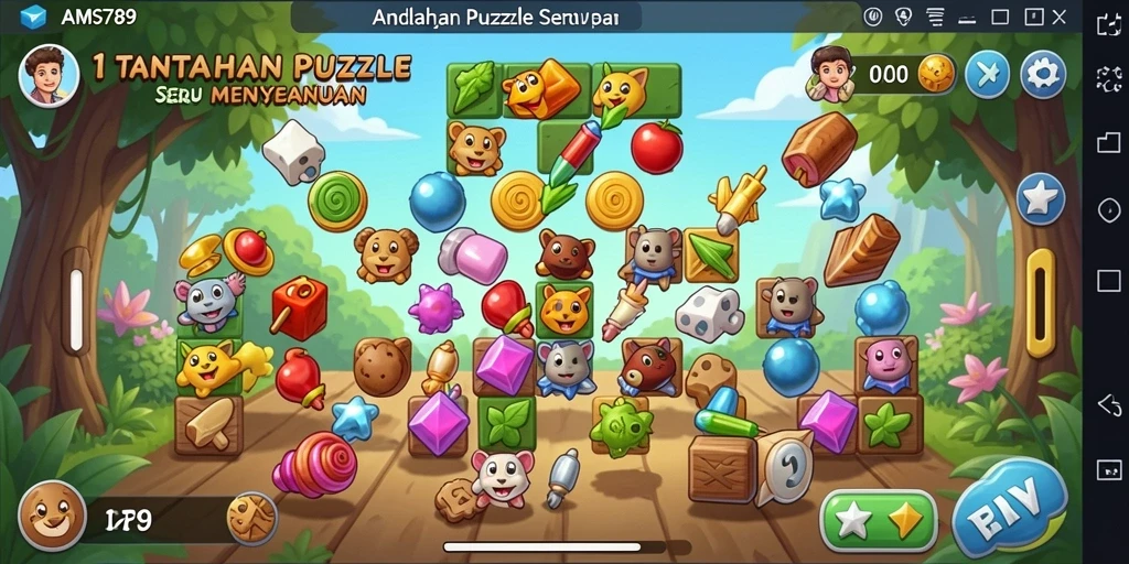 Tampilan menarik dari gameplay Puzzle di AMS789.