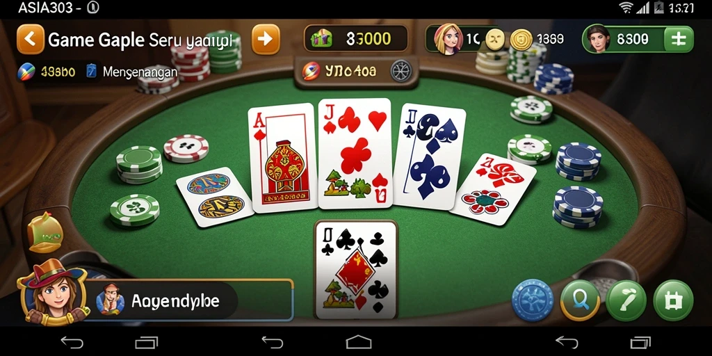 Tampilan gameplay Gaple seru di ASIA303.