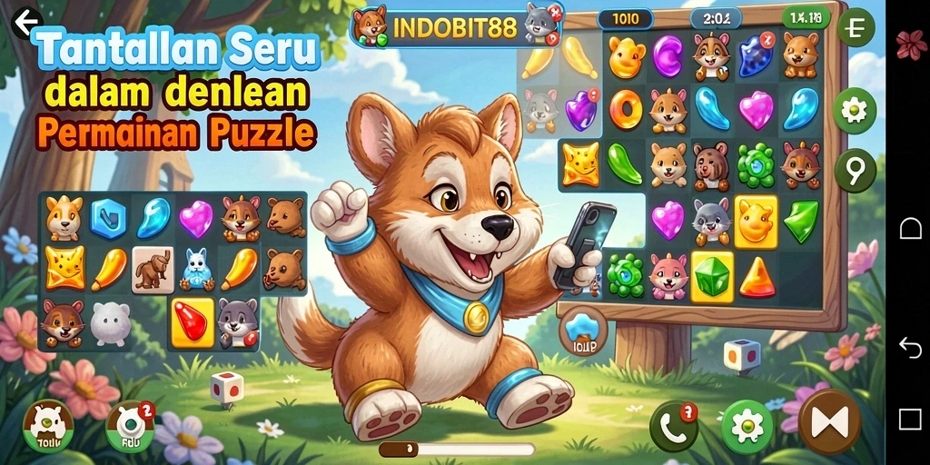 Screenshot gameplay <strong>INDOBIT88</strong> menampilkan berbagai tantangan puzzle menarik.