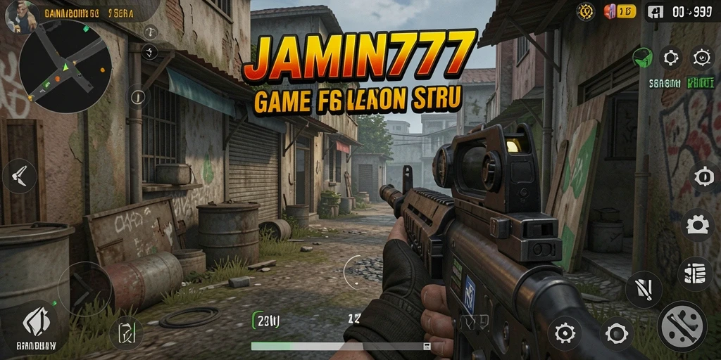 Screenshot JAMIN777 menunjukkan aksi mendebarkan dalam gameplay FPS.
