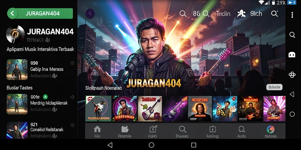Tangkapan layar JURAGAN404 menunjukkan gameplay musik yang interaktif dan menyenangkan.