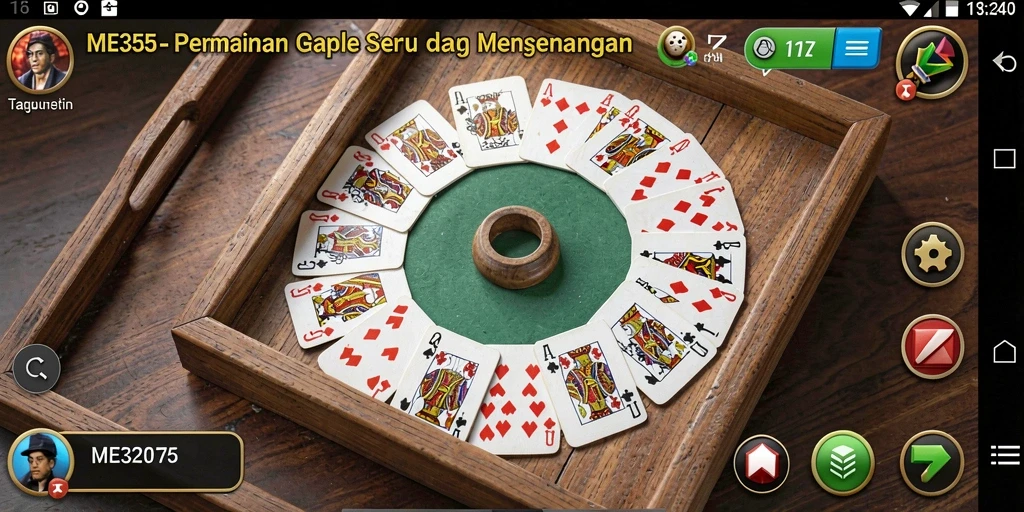 Screenshot gameplay Gaple ME355 yang seru dan menantang.