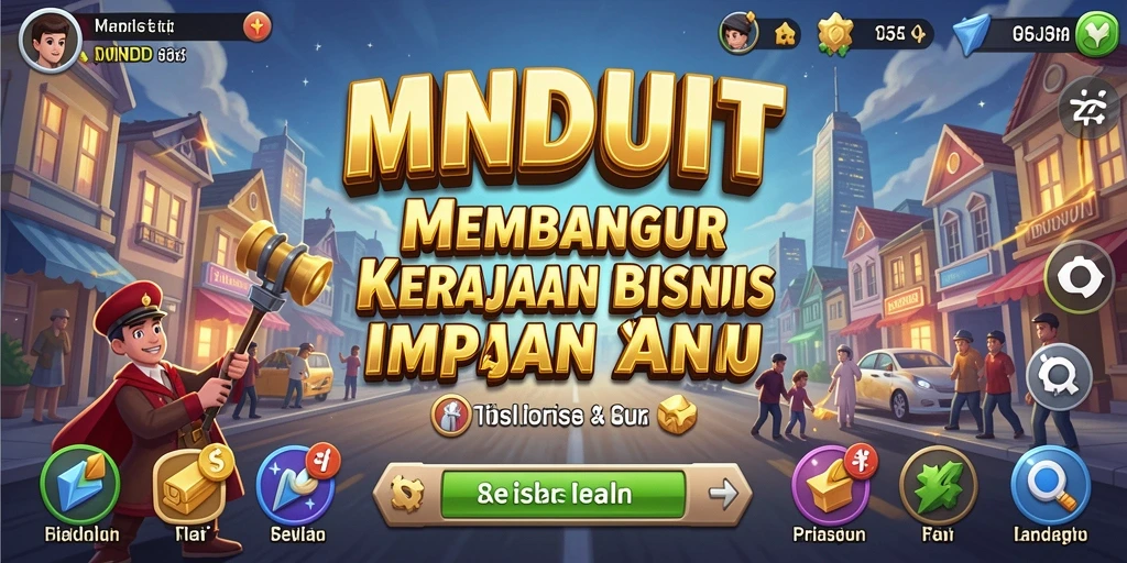 Tampilan gameplay MNDUIT yang mengasyikkan dalam membangun bisnis.