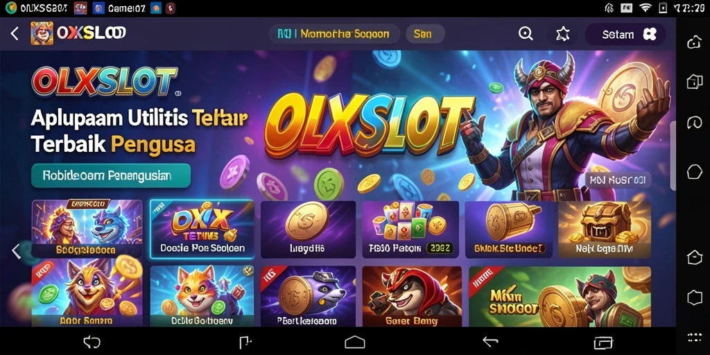 Screenshot tampilan utama OLXSLOT dengan fitur pengelolaan utilitas.