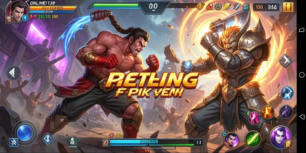 Screenshot utama ONLINE138 menampilkan seru dan intensnya gameplay Fighting.