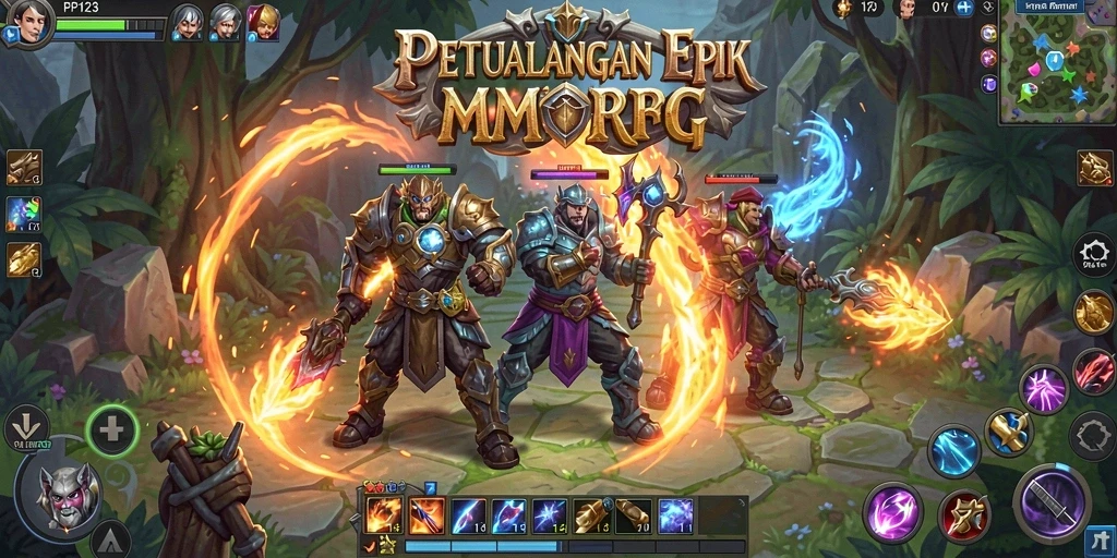 Tampilan aksi seru dalam dunia MMORPG PP123.