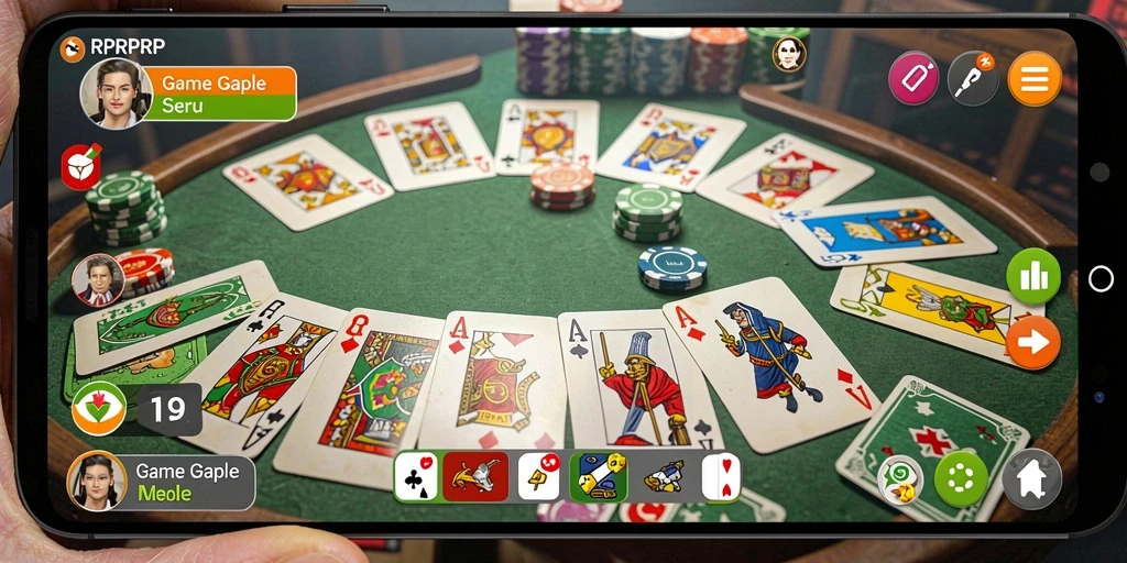 Screenshot gameplay RPRPRP menampilkan serunya permainan Gaple.