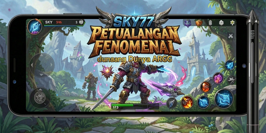 Gambaran aksi epik dalam SKY77 dengan berbagai karakter ARPG.