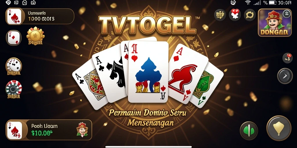 Screenshot gameplay TVTOGEL yang menampilkan aksi permainan domino yang seru.